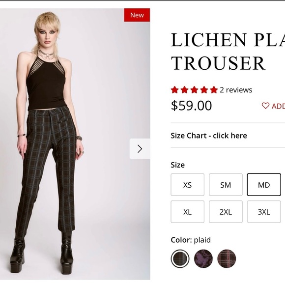 Midnight Hour Lichen Plaid Trousers - Picture 1 of 1